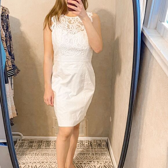 Lilly Pulitzer Sharice Stretch Stretch Shift Dress White - Picture 1 of 10